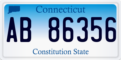 CT license plate AB86356