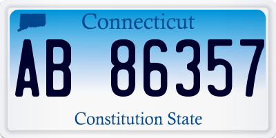 CT license plate AB86357