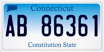 CT license plate AB86361