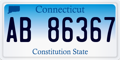 CT license plate AB86367