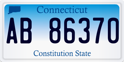 CT license plate AB86370