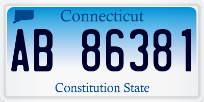 CT license plate AB86381