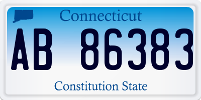 CT license plate AB86383