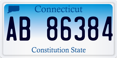 CT license plate AB86384
