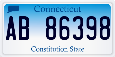 CT license plate AB86398