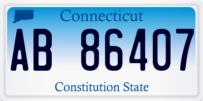 CT license plate AB86407