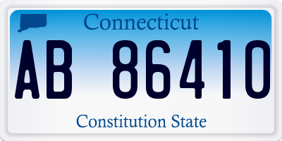 CT license plate AB86410