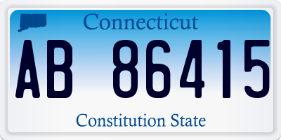CT license plate AB86415