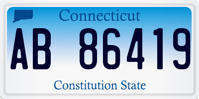 CT license plate AB86419