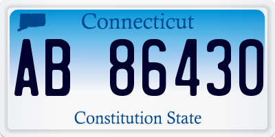 CT license plate AB86430