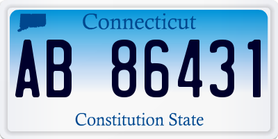 CT license plate AB86431