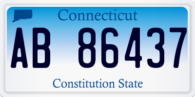 CT license plate AB86437
