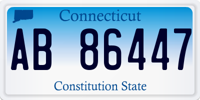 CT license plate AB86447