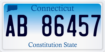 CT license plate AB86457