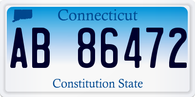 CT license plate AB86472