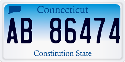 CT license plate AB86474