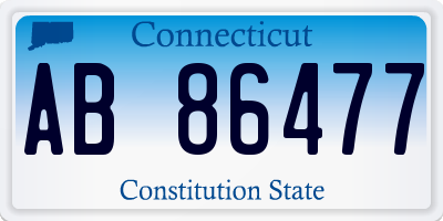 CT license plate AB86477