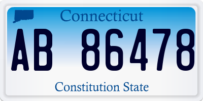 CT license plate AB86478