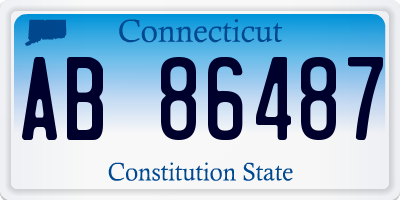 CT license plate AB86487