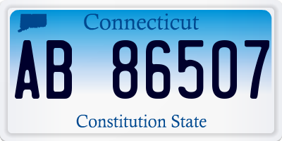 CT license plate AB86507