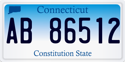 CT license plate AB86512