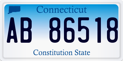 CT license plate AB86518