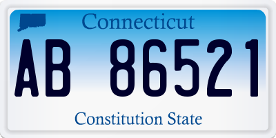 CT license plate AB86521