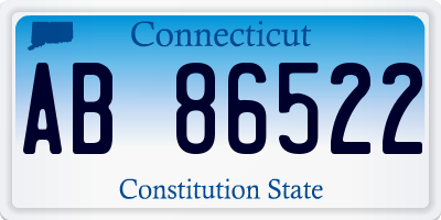 CT license plate AB86522