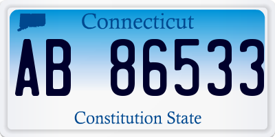 CT license plate AB86533