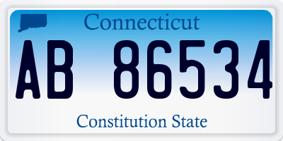 CT license plate AB86534