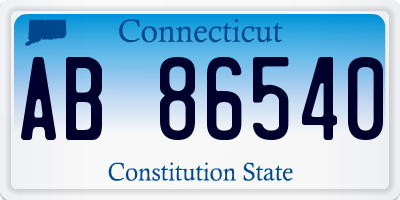 CT license plate AB86540