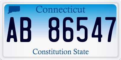 CT license plate AB86547