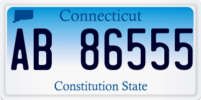 CT license plate AB86555