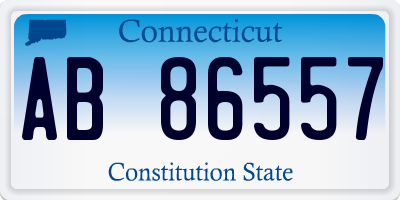 CT license plate AB86557