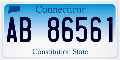 CT license plate AB86561