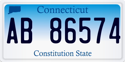 CT license plate AB86574