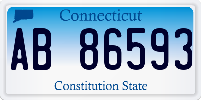 CT license plate AB86593