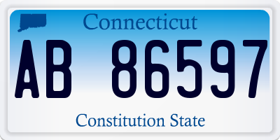 CT license plate AB86597