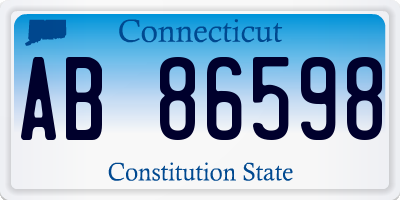 CT license plate AB86598