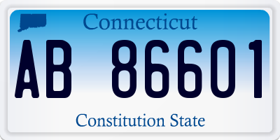 CT license plate AB86601