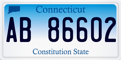 CT license plate AB86602