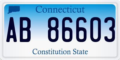 CT license plate AB86603