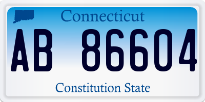 CT license plate AB86604