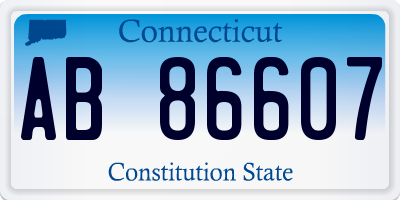 CT license plate AB86607