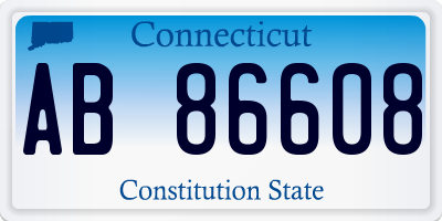 CT license plate AB86608