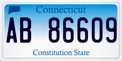 CT license plate AB86609