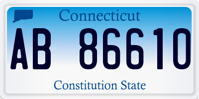 CT license plate AB86610