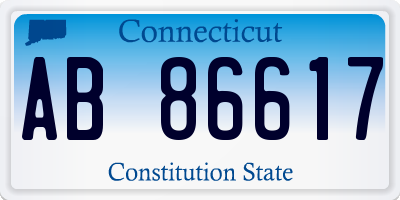 CT license plate AB86617