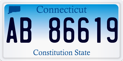 CT license plate AB86619