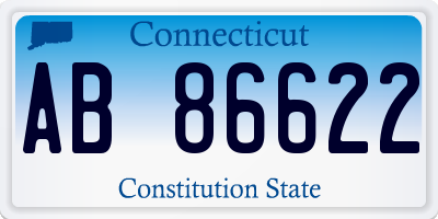 CT license plate AB86622